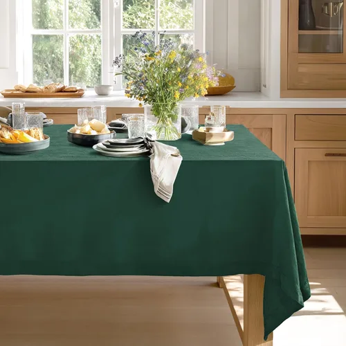 Vista 25 de Linen World - Mantel de lino de otoño de 90 x 60 pulgadas, mantel rectangular lavable de lino francés para comedor, al aire libre, bodas
