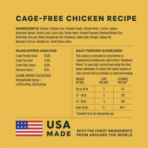 Vista 7 de Instinct RawBoost Mixers, Freeze Dried Dog Food Topper, Grain-Free - Cage Free Chicken, 14 oz. Bag (Pack of 6)