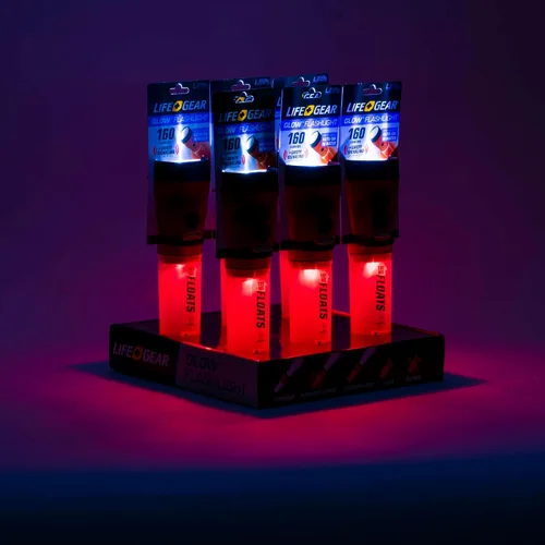 Vista 4 de Vida Gear linterna LED 4 en 1 multimodo 30 lúmenes, mango brillante y compartimento de almacenamiento, color azul.