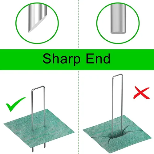 Vista 2 de BetterJonny 100 grapas de acero galvanizado resistente en forma de U para jardín, color plateado