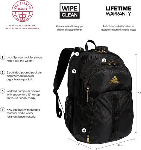 Vista 2 de adidas Prime 6 - Mochila, Negro, talla única