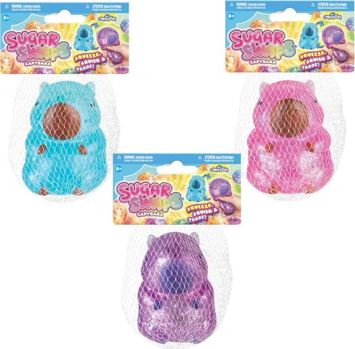 Vista 3 de ORB Curiosities Sparklee Capybara Squishy Toy Mega Paquete de 3 – Lindos, Brillantes y Suaves Squishies de Capibara para Apretar y Aplastar
