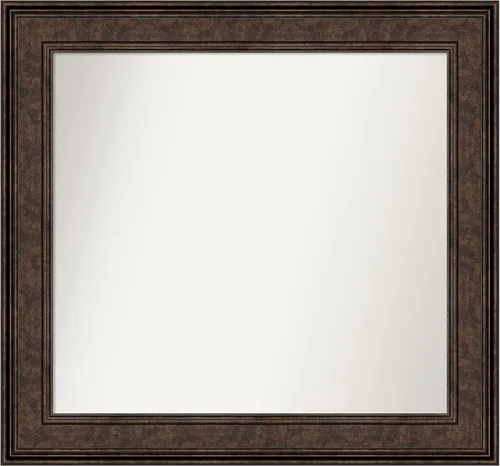 Vista 99 de Amanti Art Espejo de pared personalizado no biselado (25 x 25 pulgadas), marco de bronce acentuado, varios tamaños personalizados, espejo de baño