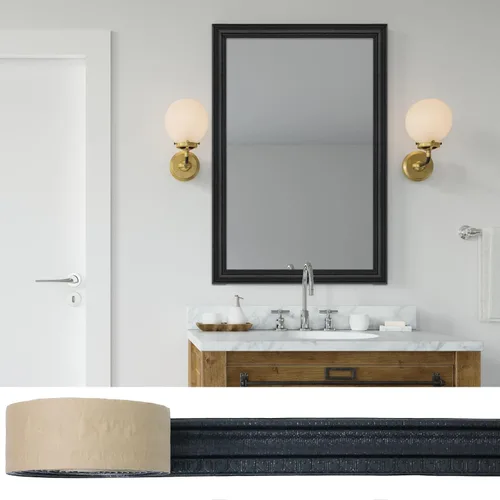 Vista 9 de Moldura de espuma autoadhesiva de 90 x 3.1 pulgadas, borde de papel tapiz de corona flexible, líneas de bordes de pared 3D, base de pared de espuma