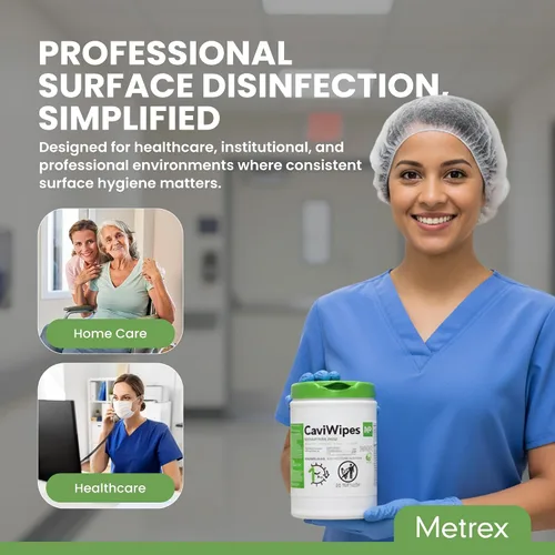 Vista 5 de Metrex CaviWipes HP Toallitas desinfectantes con peróxido de hidrógeno, desinfectante de superficies de grado hospitalario sin blanqueador, mata