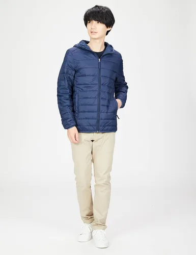 Vista 4 de Tienda Essentials Men's Lightweight Water-Resistant Packable Hooded Puffer Jacket