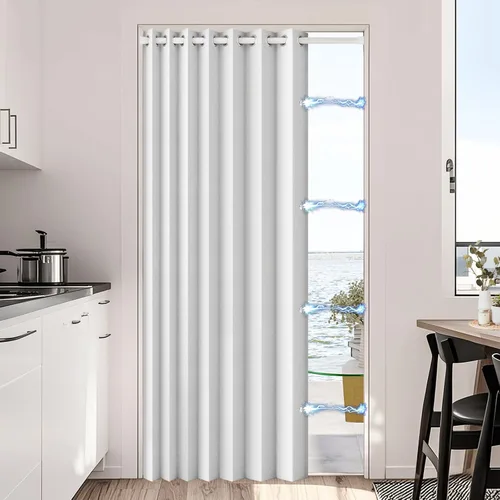 Vista 20 de Cortinas plisadas completamente opacas con cierre magnético, 72 pulgadas de largo, para interiores y exteriores, 1 panel, 45 pulgadas de ancho x 72