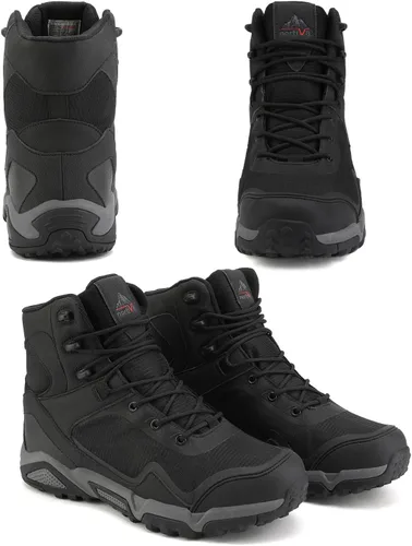 Vista 6 de NORTIV 8 Men's Mid Top Waterproof Hiking Boots Negro