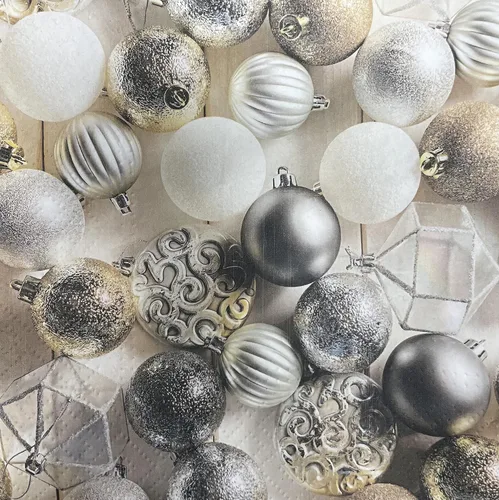 Vista 13 de Servilletas de papel de 20 unidades de 13 x 13 pulgadas para Navidad, 3 capas, estampado de campanas y velas, servilletas de cóctel para fiestas