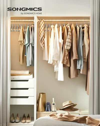 Vista 2 de SONGMICS Perchas de plástico para ropa, paquete de 30, ahorro de espacio Gris claro + gris oscuro