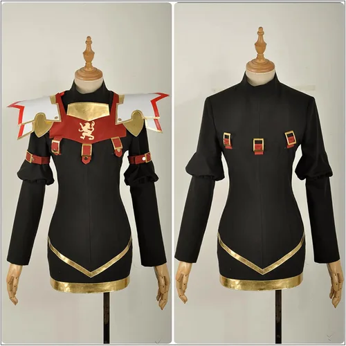 Vista 4 de Weixu Disfraz de cosplay de Astolfo negro con capa, traje de carnaval para fiesta de Halloween