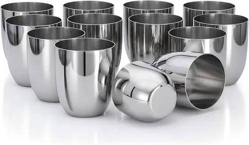 Vista 11 de Vinod Juego de 12 vasos de acero inoxidable de alta calidad, para cocina del hogar Set de 12