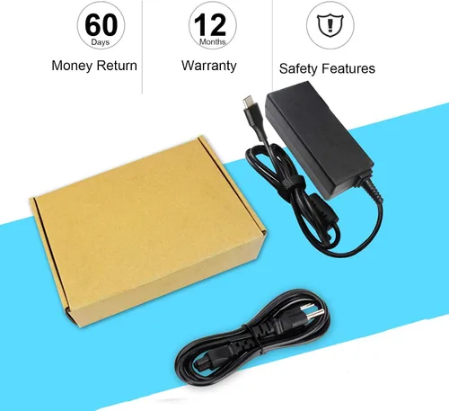 Vista 5 de Cargador USB C de 45 W para HP Chromebook cargador apto para Dell /Lenovo/Acer Chromebook cargador de yoga, cargador Elitebook, cargador Thinkpad