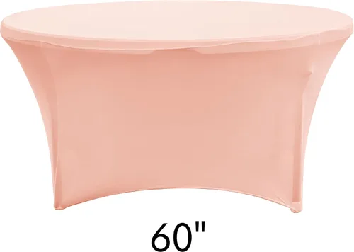 Vista 2 de Simply Elegant Mantel redondo ajustable de elastano Mantel para mesa de banquete, mantel de poliéster y elastano, para cumpleaños, quinceañera