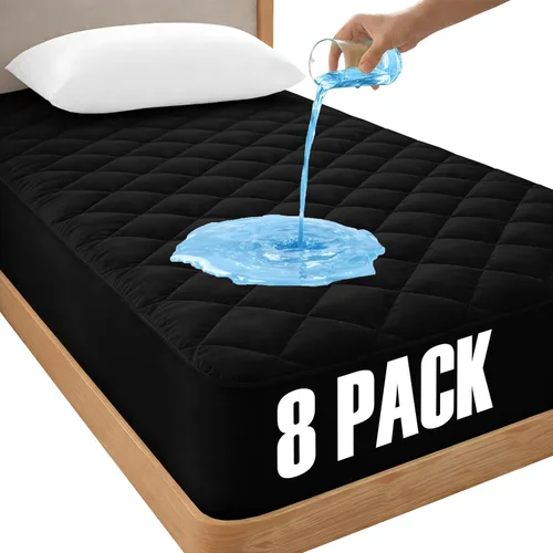 Vista 21 de LUX Décor Protector de Colchón Twin - Cubrecolchón Acolchado Elástico Ajustable Protector Hasta 16 Pulgadas de Profundidad - Cubrecolchón Suave