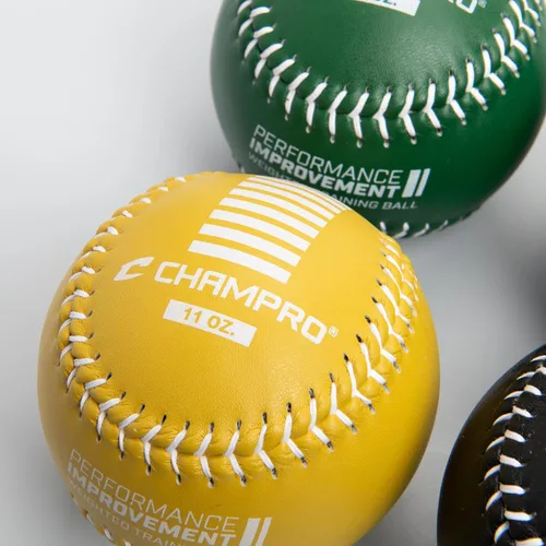 Vista 3 de Champro Softball de entrenamiento, juego de 4 (verde/amarillo/negro/azul, 12 pulgadas)