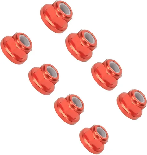 Vista 3 de 8pc M4 Brida Nylon Bloqueo para Arrma 3S Mega Bigrock Typhon Grantie Senton Vorteks Tuercas Rueda Actualización Piezas Rojo