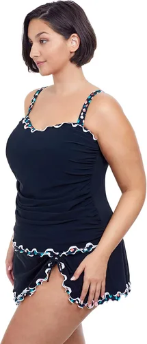 Vista 2 de Profile by Gottex Tankini de natación Gin Fizz con cuello cuadrado y figura completa para mujer