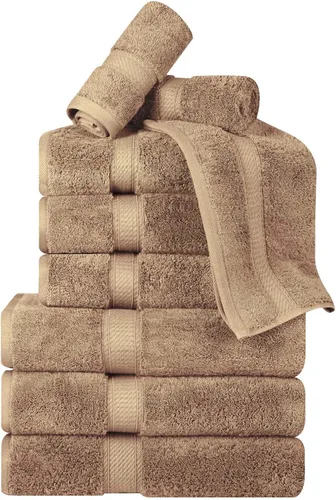 Vista 40 de BNM Toallas de Algodón Egipcio de Peso Pesado, Ideales para Baño, Ducha, Spa, Hotel, 800 GSM, Toallas Faciales/de Aseo, Toallas de Mano, Toallas