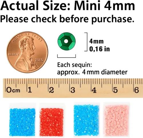 Vista 2 de DIYASY 45000 mini lentejuelas de 0.157 in para manualidades – 24 colores redondos de lentejuelas bordadas con agujero