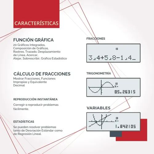 Vista 2 de Calculadora científica CATIGA con funciones gráficas, múltiples modos con interfaz intuitiva, perfecta para principiantes y cursos avanzados