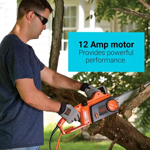 Vista 6 de BLACK+DECKER CS1216 motosierra con cable de 12 A y 16 pulgadas