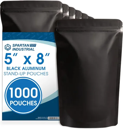 Vista 22 de Spartan Industrial Bolsas de Mylar de Pie de 3.5" X 5.5" Negro Mate - 100 Bolsas Pequeñas a Prueba de Olores con Apertura Termosellable y Cremallera