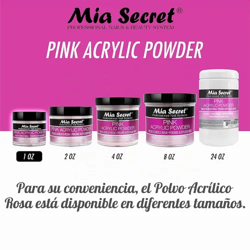 Vista 2 de Mia Secret Sistema de uñas acrílicas profesional Polvo acrílico rosa 1 OZ