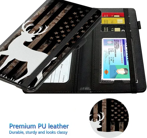 Vista 31 de Funda para chequera para hombres y mujeres, cartera de cuero RFID con ranuras para tarjetas de crédito, soporte de cheques duplicados personales