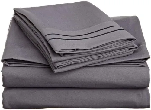 Vista 25 de Juego de sábanas de lujo para sofá cama individual, color negro, 100% algodón egipcio de 800 hilos, se adapta fácilmente a colchones de hasta 5