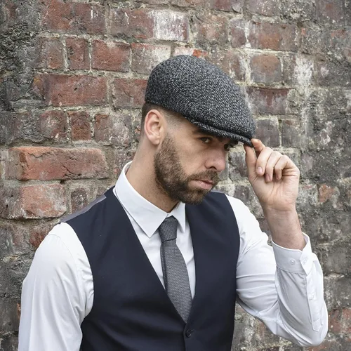 Vista 3 de Gorra de Newsboy para hombre, 100% lana italiana, sombrero de hiedra, gorras para hombre, sombrero de Gatsby