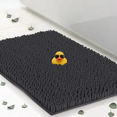 Vista 11 de Tapetes de baño pequeños de felpilla de 22 x 14 pulgadas, tapetes de baño absorbentes de felpa, de secado rápido, suaves y lavables a máquina