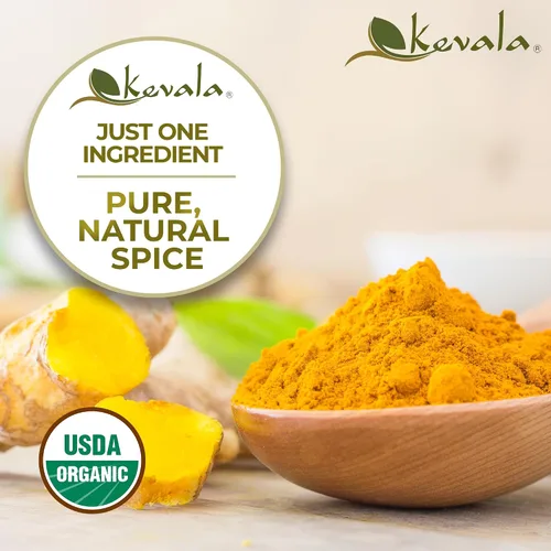 Vista 4 de Kevala Polvo de raíz de cúrcuma orgánica, 1 libra, 16 onzas, especias de cocina sin gluten con curcumina, fuente de curcumina vegana para cocinar