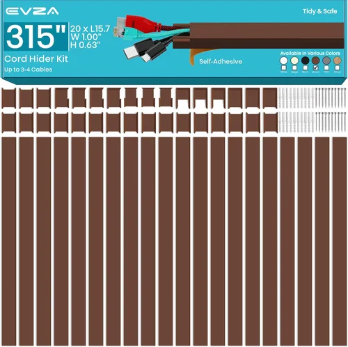Vista 16 de Cubiertas de Cable Beige Ocultadores de Cables - Ocultador de Cables de 157 pulgadas para TV Montada en Pared, Cubierta de Cable de Pared Ocultador