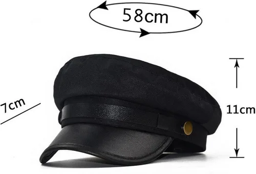 Vista 6 de Brcus Gorra para hombre y mujer, diseño de capitán de marinero, boina de pico