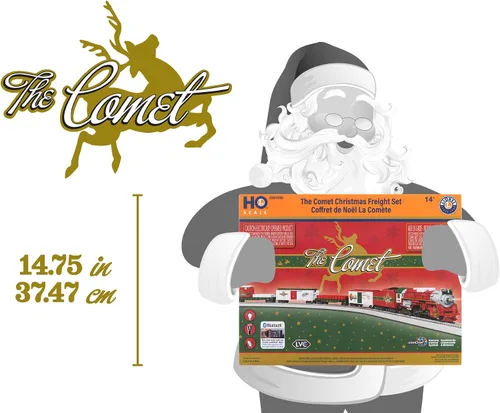 Vista 17 de Lionel The Comet Christmas Freight - Juego de tren eléctrico con control remoto