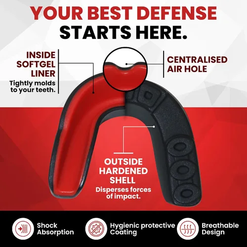 Vista 2 de Protector bucal deportivo para niños, fútbol juvenil, baloncesto, lucha libre Easy boil-and-bite fit for young athletes. Strapless guard for flag