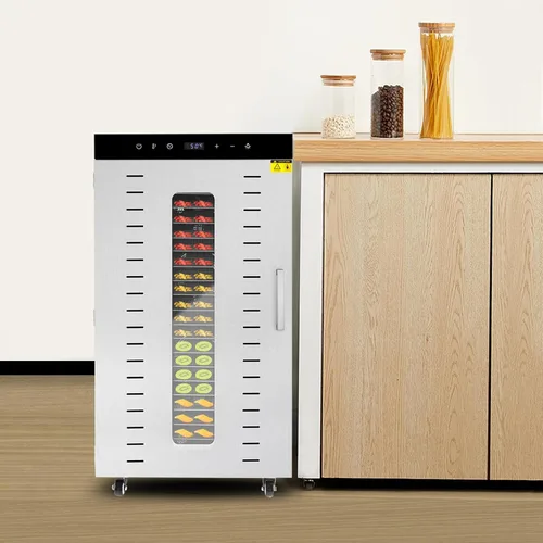 Vista 2 de Deshidratador de alimentos de 20 bandejas para carne seca de acero inoxidable de 1700 W, máquina deshidratadora comercial de alimentos