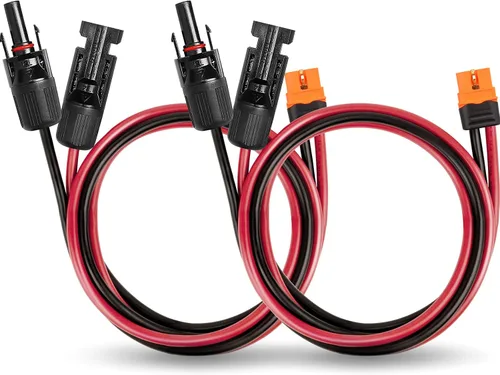 Vista 10 de MOOKEERF Cable solar a XT60i – 2 piezas de panel solar de 2 pies a XT60i adaptador adaptador cable de extensión para estación de energía portátil