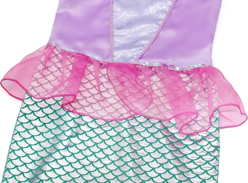 Vista 5 de Vestido de princesa de sirena disfraz de cosplay Halloween fiesta de cumpleaños Navidad con accesorios 2 a 10 años