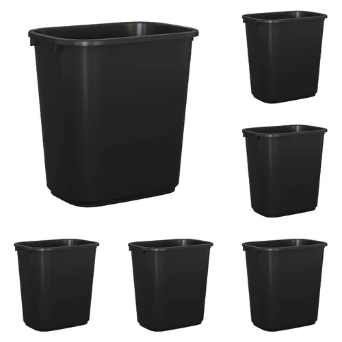 Vista 10 de Cubo de basura rectangular beige de 13 cuartos de galón / 3 galones para dormitorio, oficina, baño, se adapta debajo del escritorio
