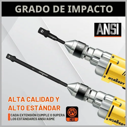 Vista 4 de HORUSDY Juego de adaptadores de 6 piezas de enchufes de impacto, vástago hexagonal de 3 pulgadas y 6 pulgadas de 1/4 pulgadas 3/8 pulgadas 1/2