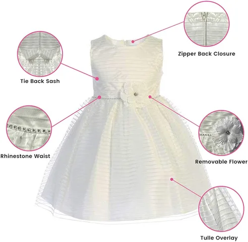 Vista 2 de Flor Vestidos de Pascua para Niñas, Vestidos para Niñas Elegantes