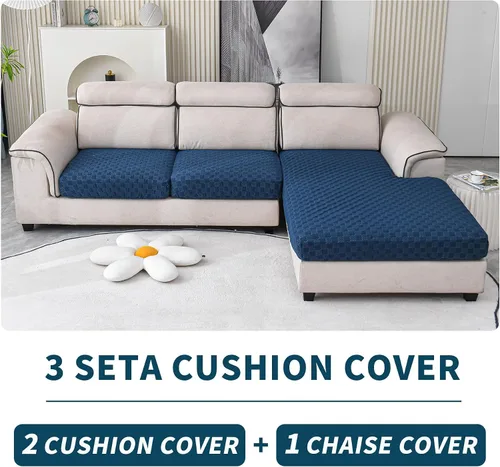 Vista 7 de Fundas de sofá modular, fundas de cojín en forma de L para sofá seccional, fundas elásticas para sofá seccional, protector de muebles para mascotas