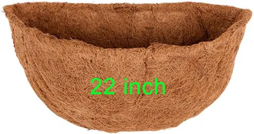 Vista 11 de 1 forros de coco de 18 pulgadas para macetas semicirculares, medio círculo, fibra de coco de repuesto para cestas colgantes de pared, 1 unidad