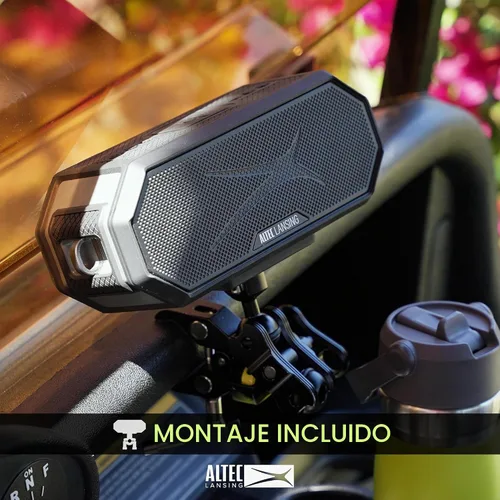 Vista 11 de Altec Lansing - Altavoz Bluetooth HydraBlast 2.0 IP67 impermeable de 20 W rojo/turquesa