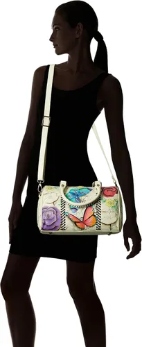 Vista 6 de Anuschka Anna - Bolso de piel pintada a mano para mujer con cremallera redonda