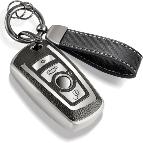 Vista 52 de Funda para Llavero Mercedes con Llavero de Cuerda Trenzada de Metal, Funda de Llave Suave Mejorada para Carcasa de Llavero Remoto Inteligente Sin