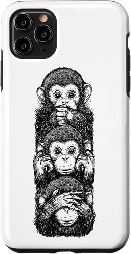 Vista 13 de Three Wise Monkeys See No Evil Hear No Evil Speak No Evil Case for iPhone 16