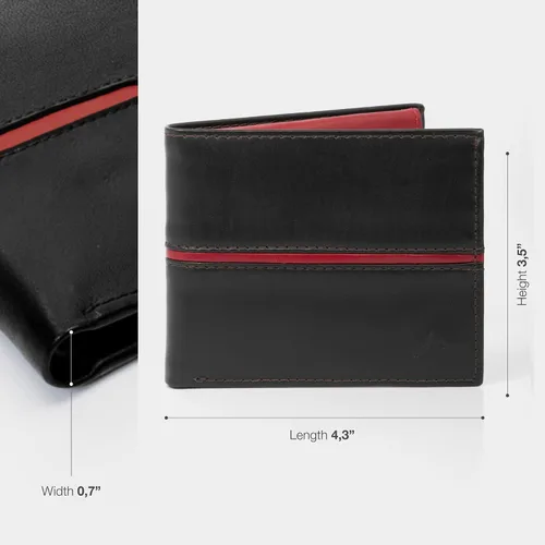 Vista 2 de VELEZ Carteras de cuero genuino para hombre NEGRO MATE Casual